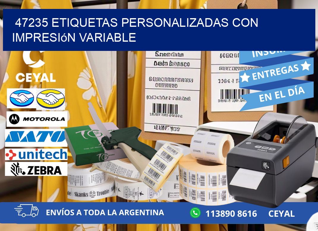 47235 etiquetas personalizadas con impresión variable