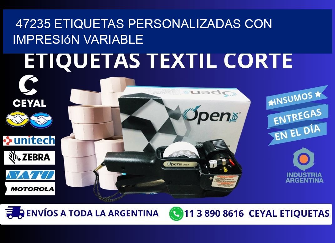 47235 etiquetas personalizadas con impresión variable