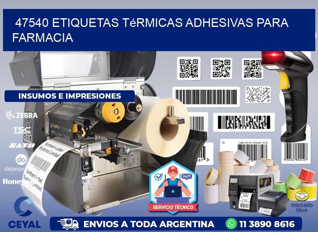 47540 etiquetas térmicas adhesivas para farmacia