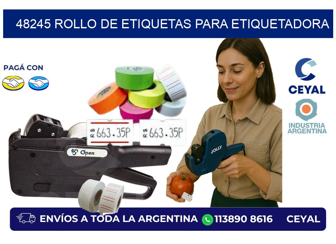 48245 rollo de etiquetas para etiquetadora