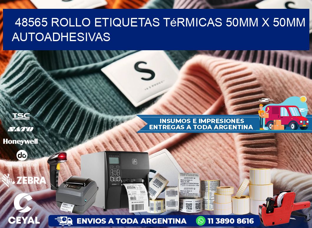 48565 Rollo Etiquetas Térmicas 50mm X 50mm Autoadhesivas
