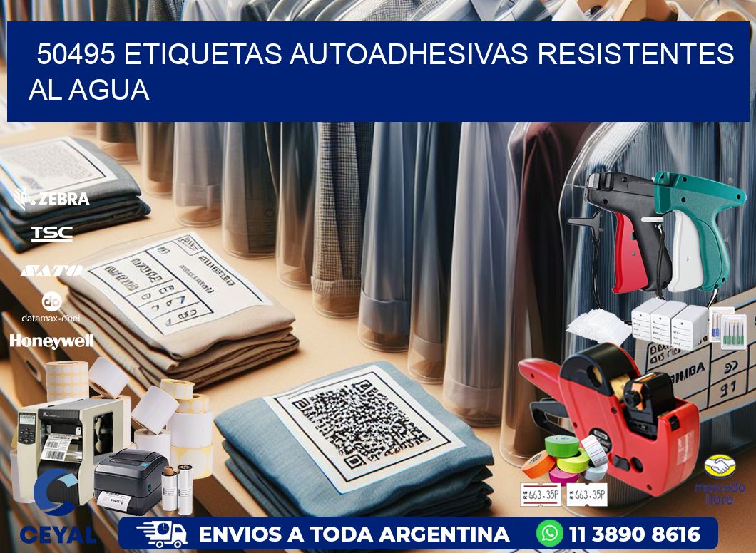 50495 etiquetas autoadhesivas resistentes al agua
