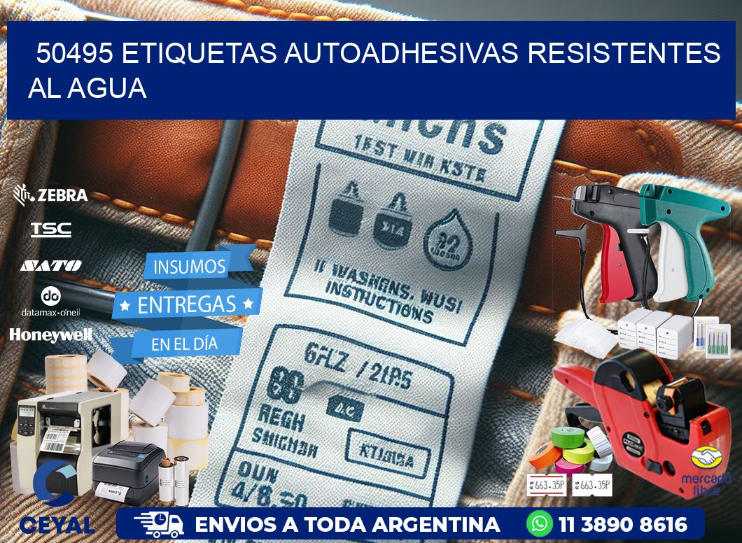 50495 etiquetas autoadhesivas resistentes al agua