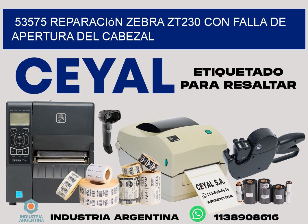 53575 reparación zebra zt230 con falla de apertura del cabezal