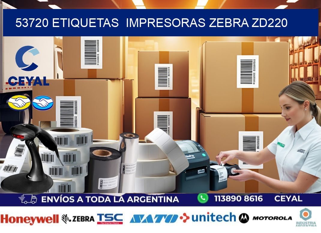 53720 etiquetas  impresoras zebra zd220