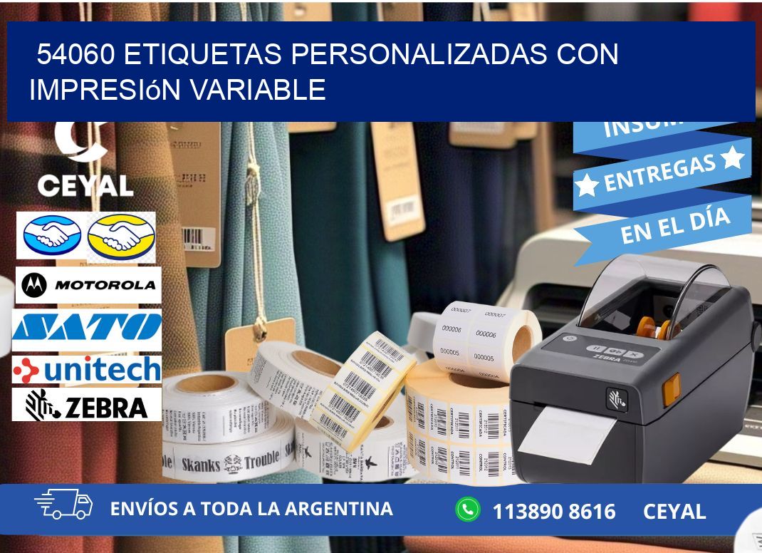 54060 etiquetas personalizadas con impresión variable