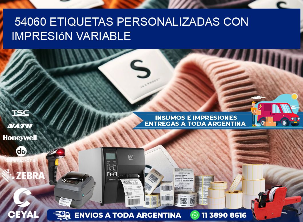 54060 etiquetas personalizadas con impresión variable