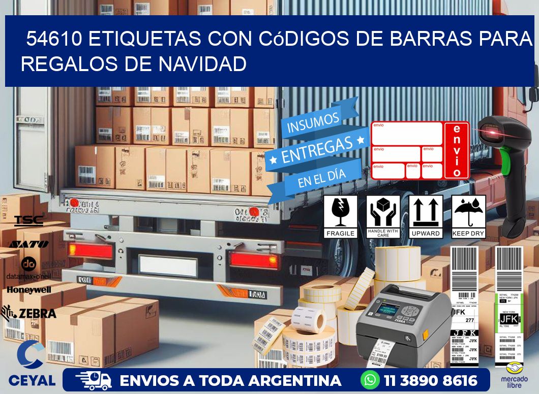 54610 etiquetas con códigos de barras para regalos de navidad