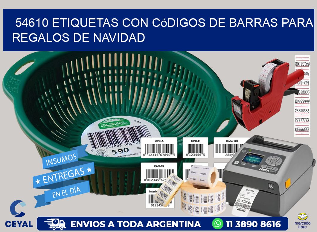 54610 etiquetas con códigos de barras para regalos de navidad