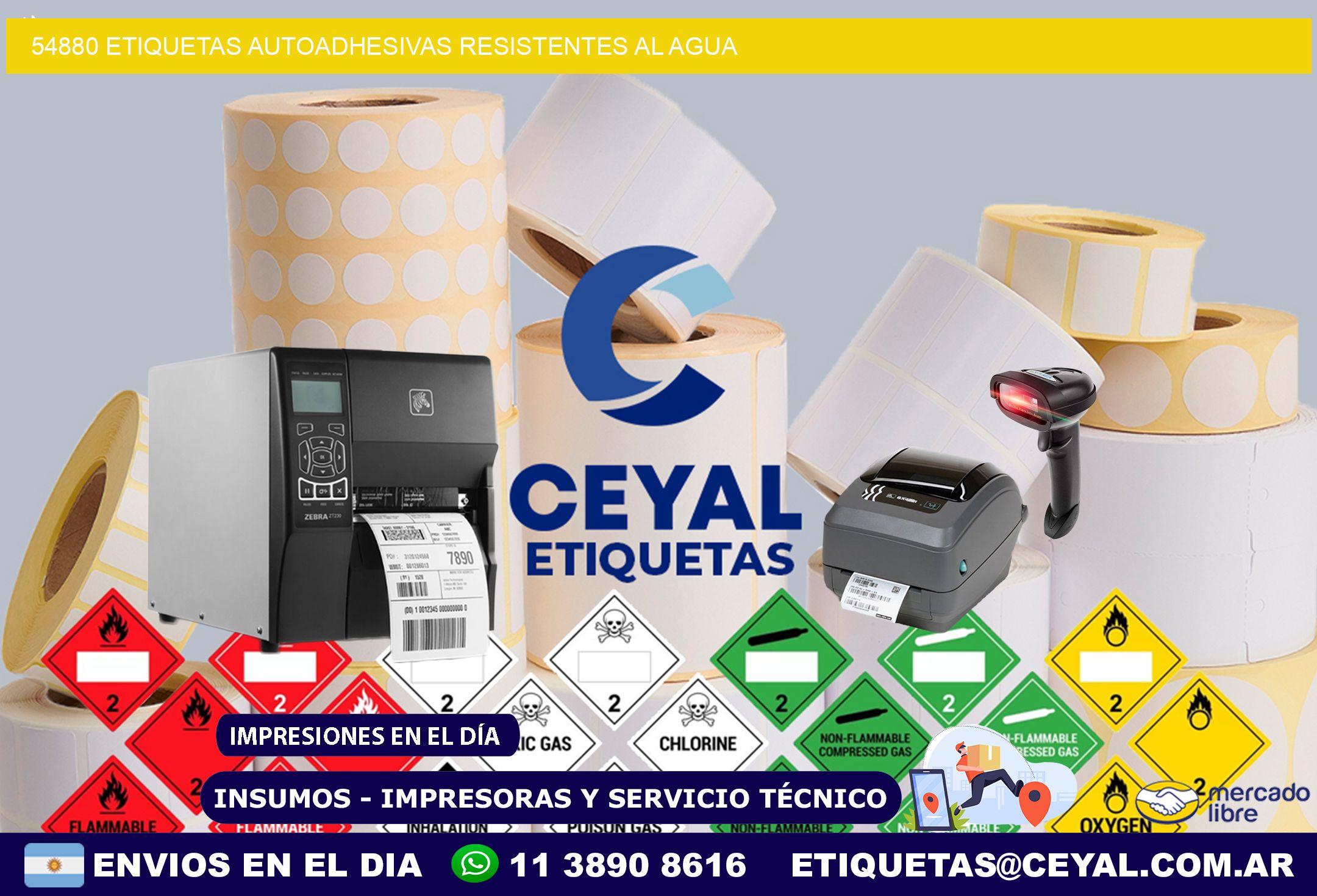 54880 etiquetas autoadhesivas resistentes al agua