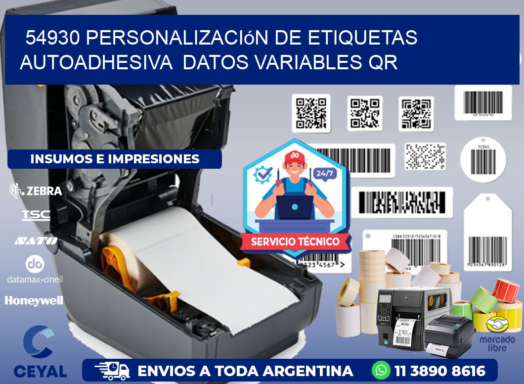 54930 Personalización de etiquetas autoadhesiva  datos variables QR