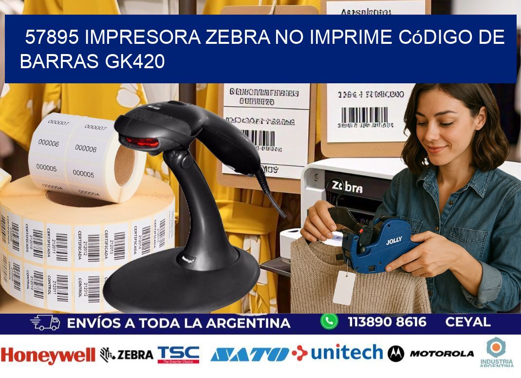 57895 impresora Zebra no imprime código de barras GK420