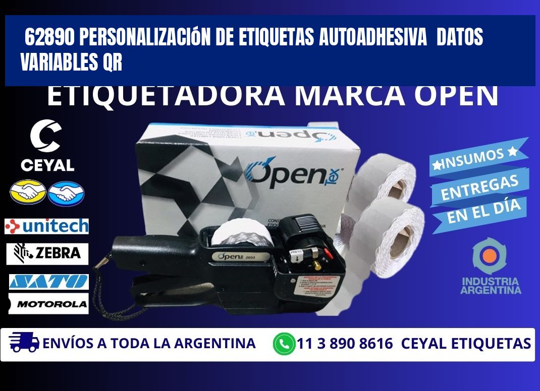 62890 Personalización de etiquetas autoadhesiva  datos variables QR