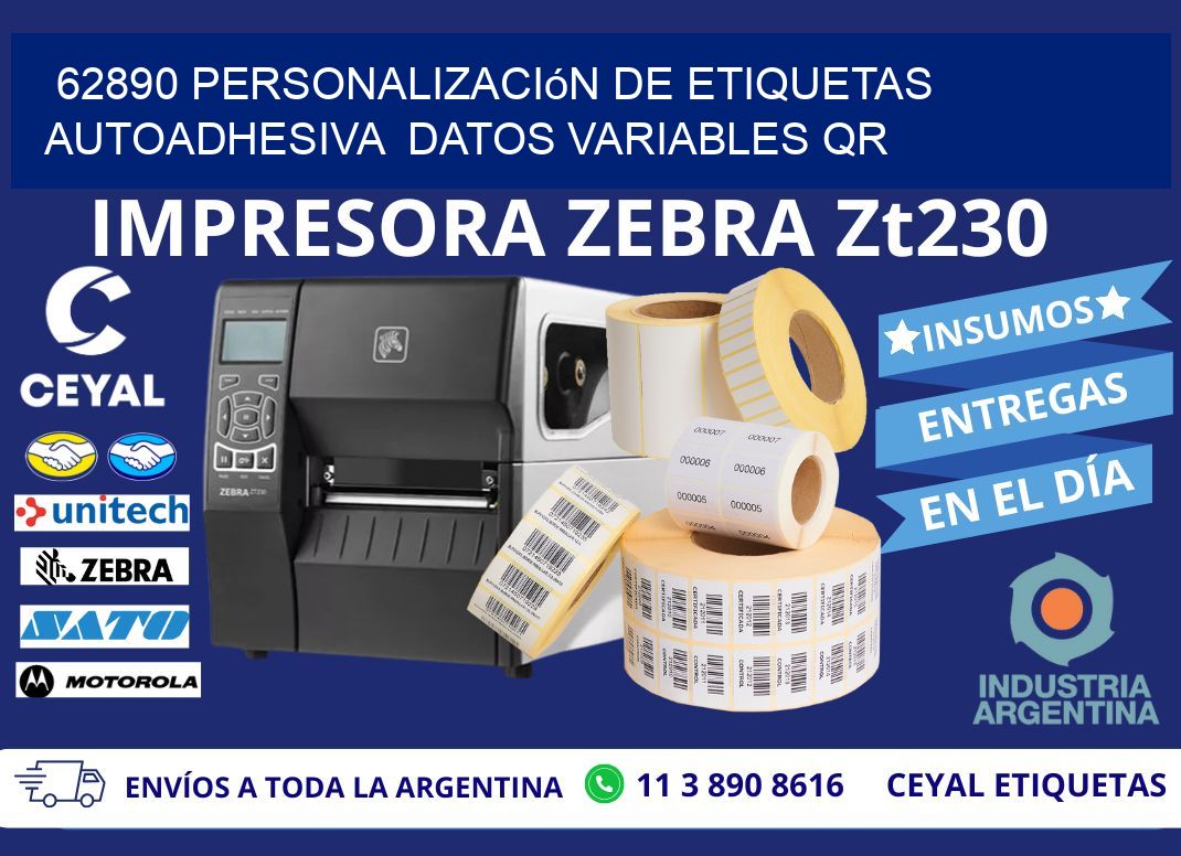 62890 Personalización de etiquetas autoadhesiva  datos variables QR