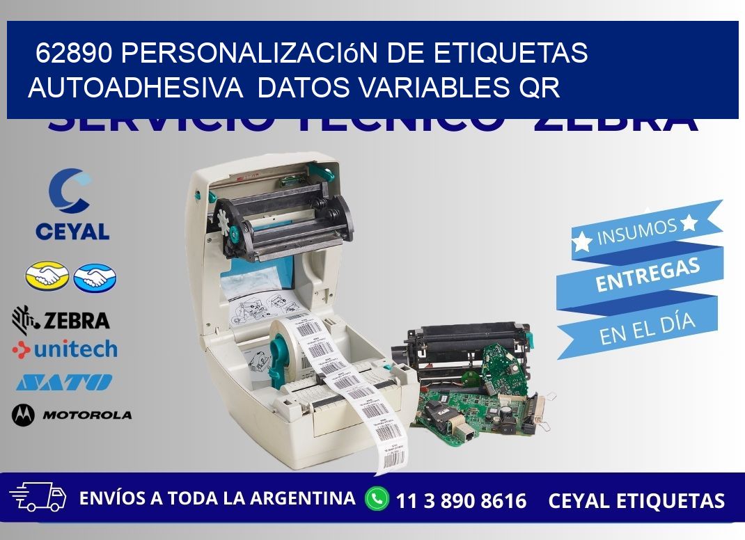 62890 Personalización de etiquetas autoadhesiva  datos variables QR