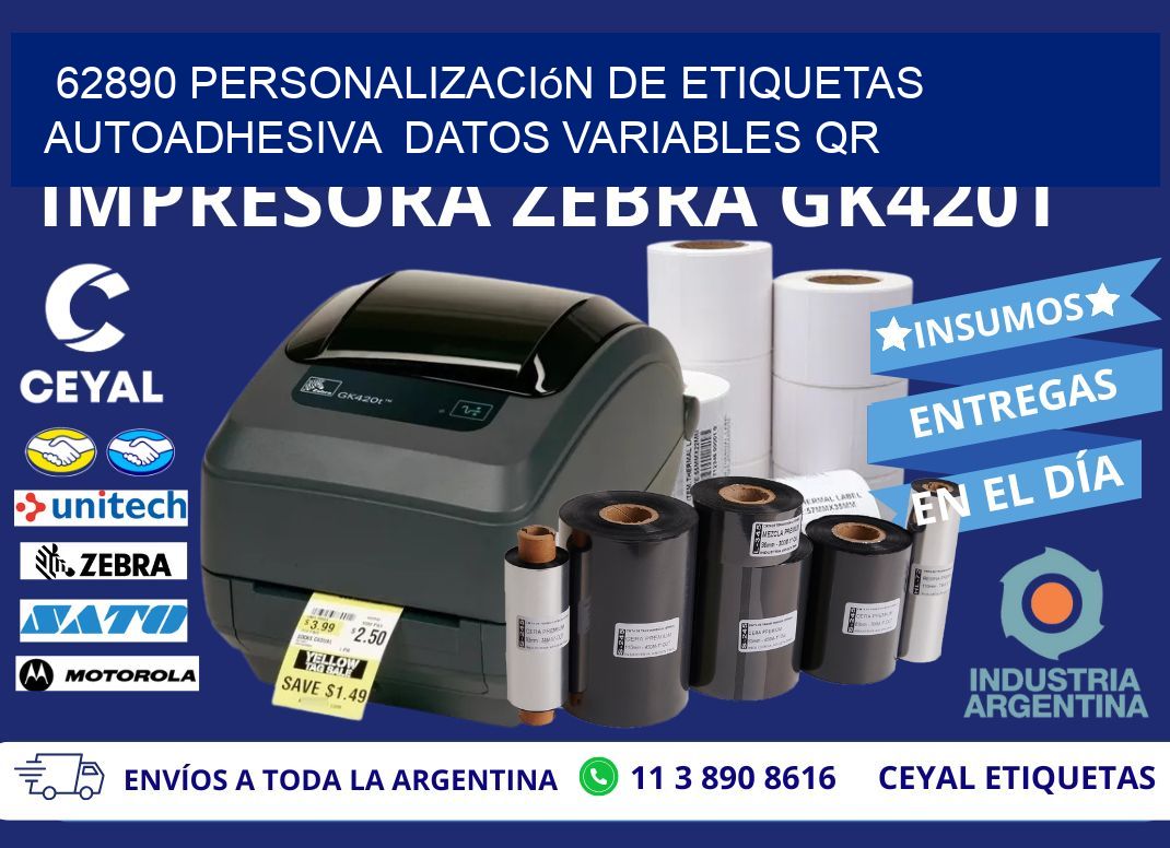 62890 Personalización de etiquetas autoadhesiva  datos variables QR