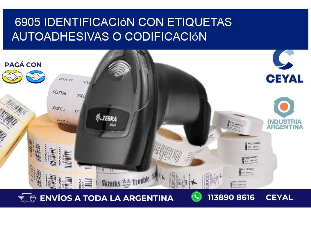 6905 identificación con etiquetas autoadhesivas o codificación