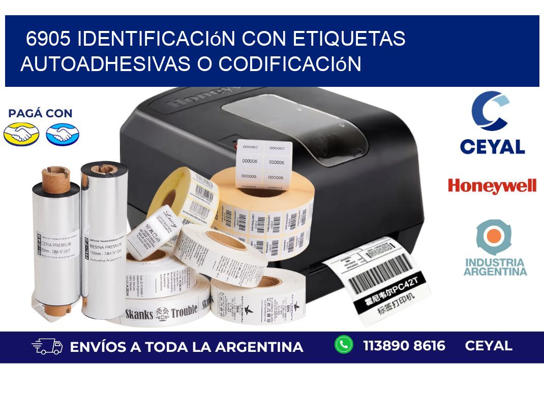 6905 identificación con etiquetas autoadhesivas o codificación