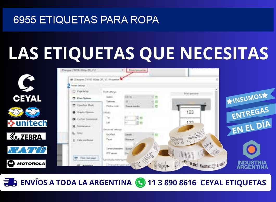 6955 etiquetas para ropa