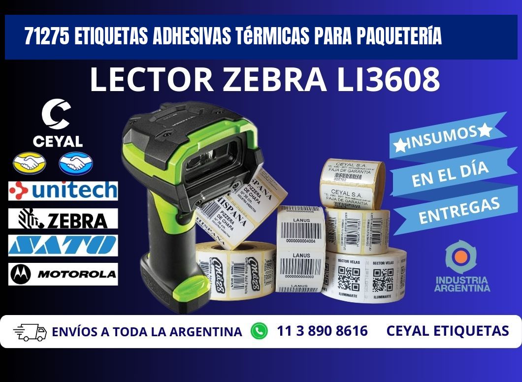 71275 etiquetas adhesivas térmicas para paquetería