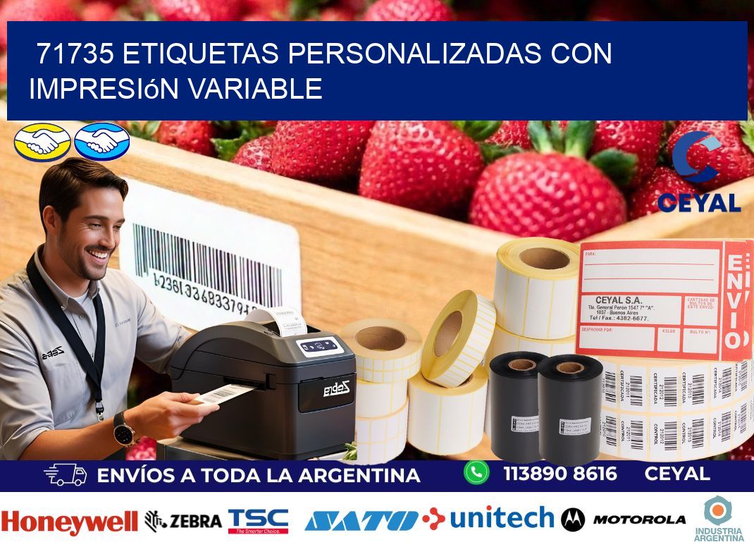 71735 etiquetas personalizadas con impresión variable