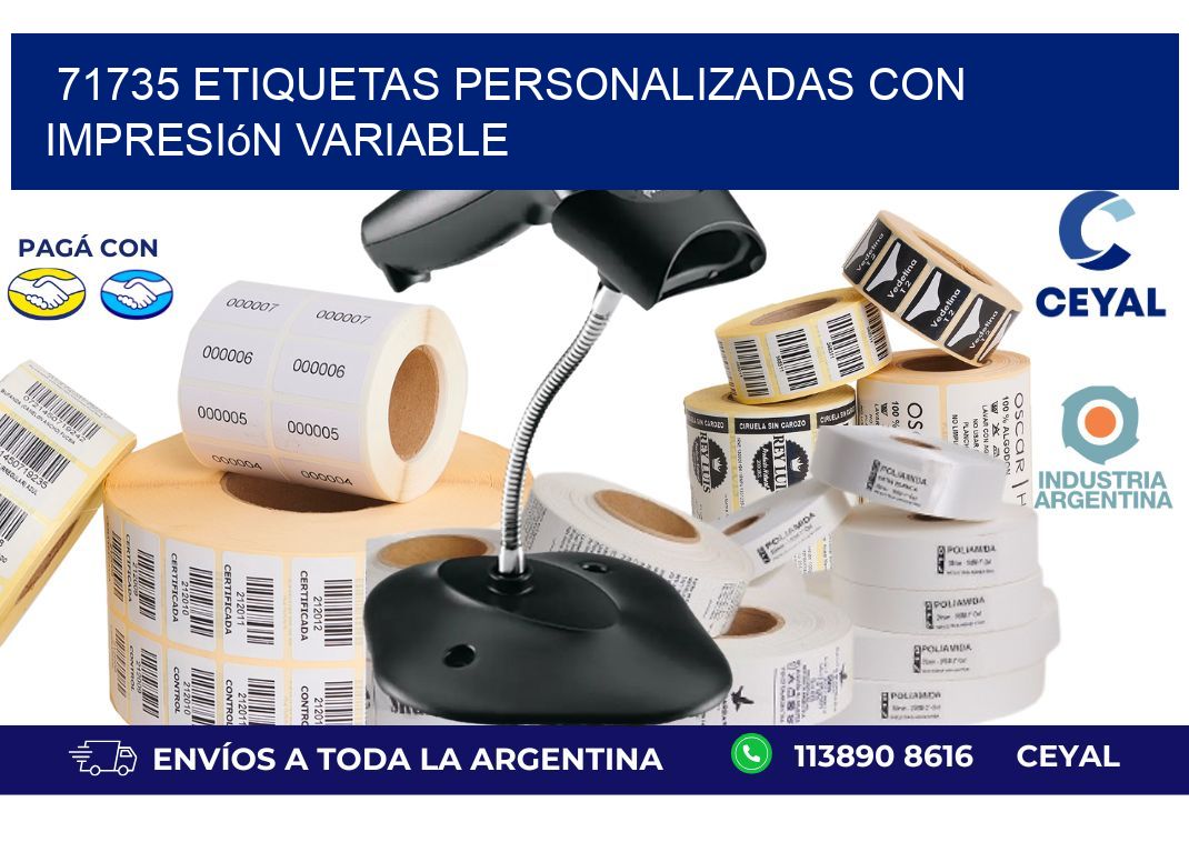 71735 etiquetas personalizadas con impresión variable