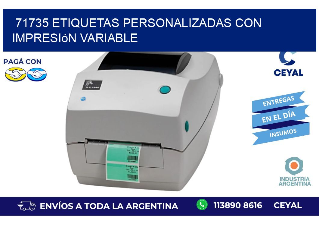 71735 etiquetas personalizadas con impresión variable