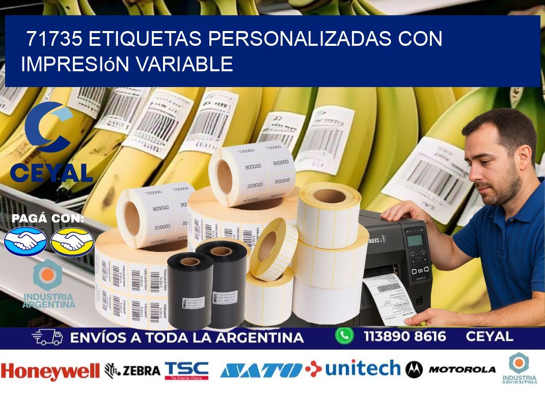 71735 etiquetas personalizadas con impresión variable