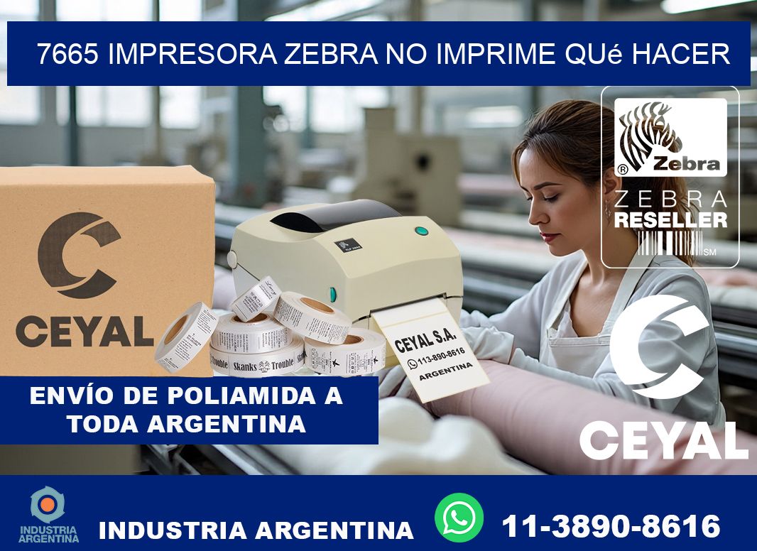 7665 impresora zebra no imprime qué hacer