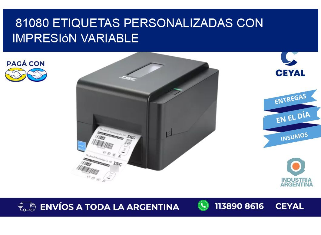 81080 etiquetas personalizadas con impresión variable
