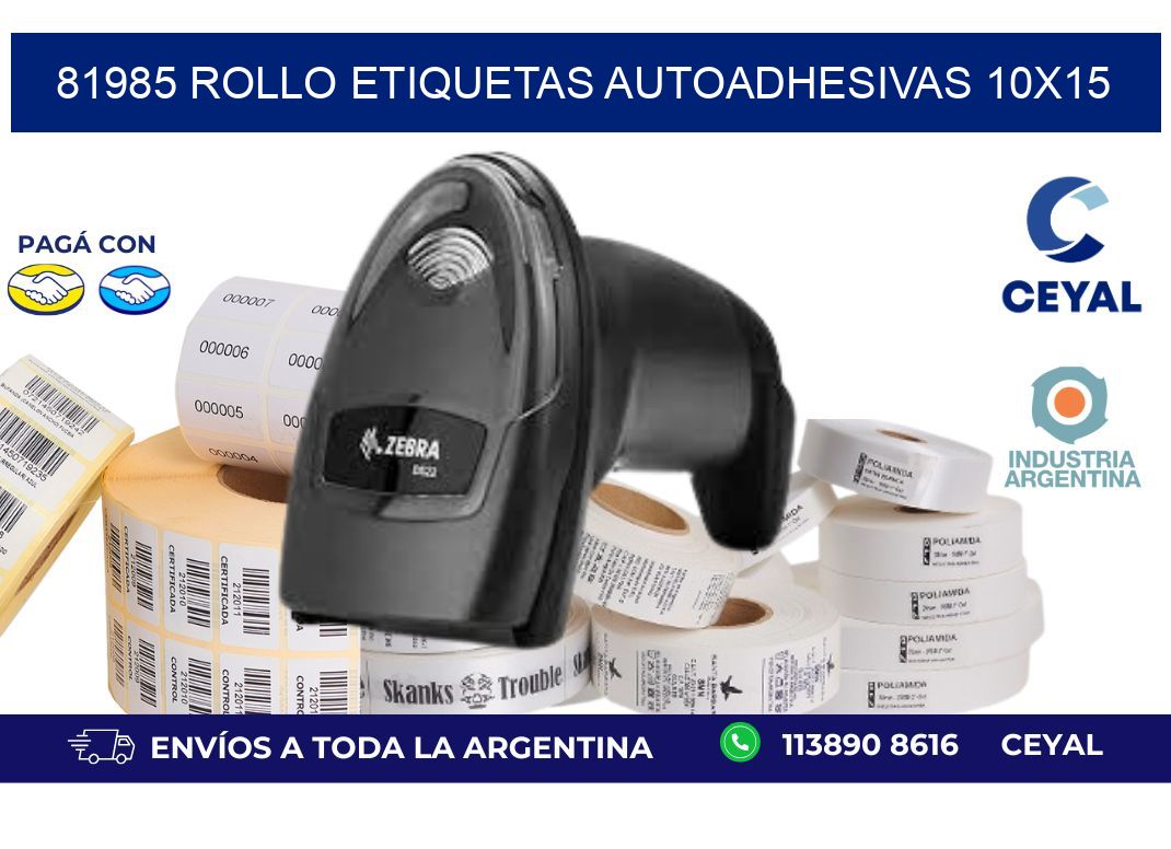 81985 Rollo Etiquetas autoadhesivas 10x15