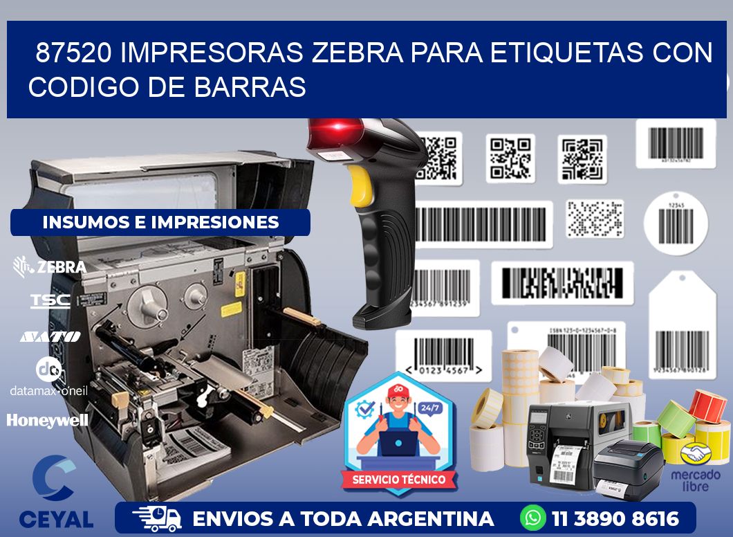87520 impresoras zebra para etiquetas con codigo de barras