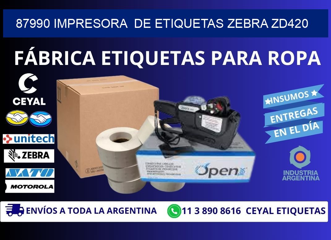 87990 impresora de etiquetas Zebra ZD420