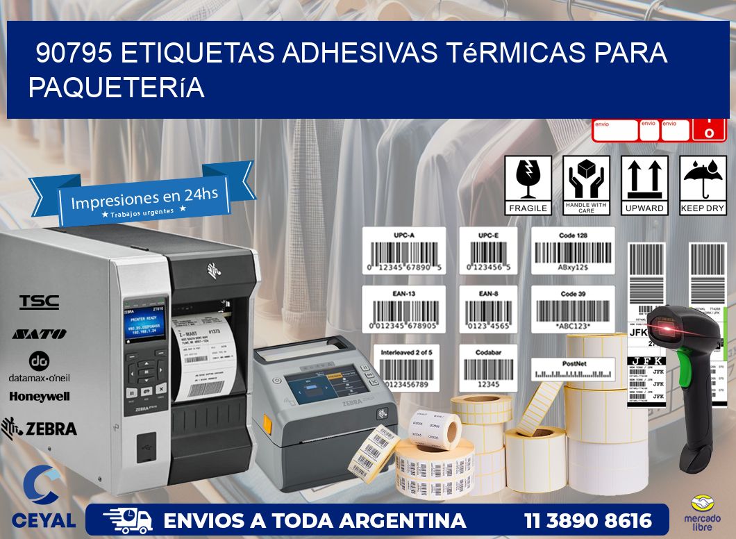90795 etiquetas adhesivas térmicas para paquetería