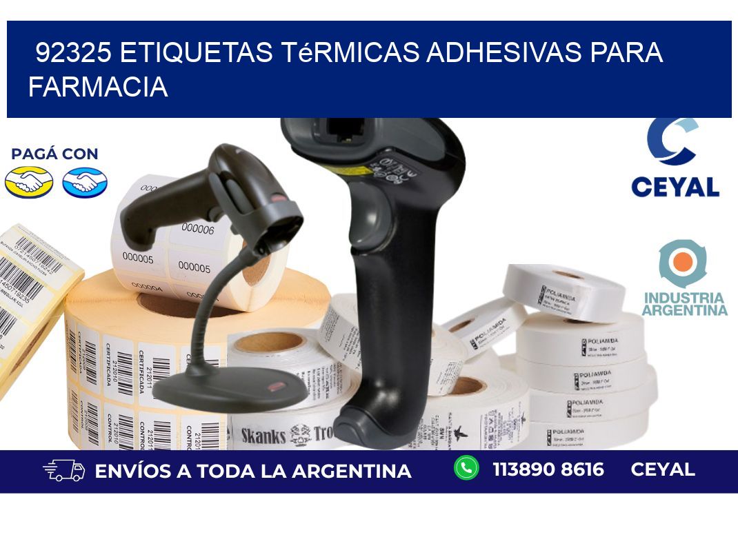 92325 etiquetas térmicas adhesivas para farmacia