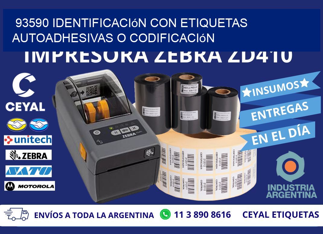 93590 identificación con etiquetas autoadhesivas o codificación