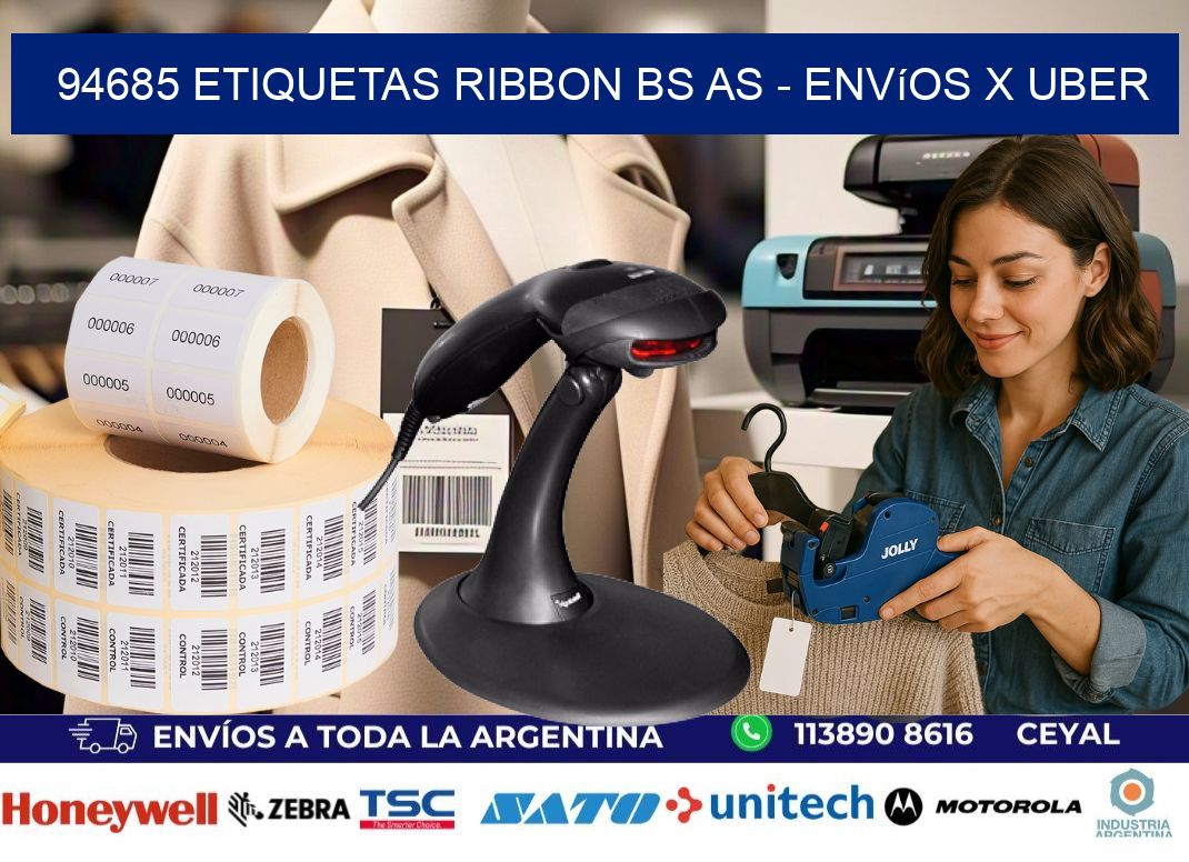94685 etiquetas ribbon bs as - envíos x uber