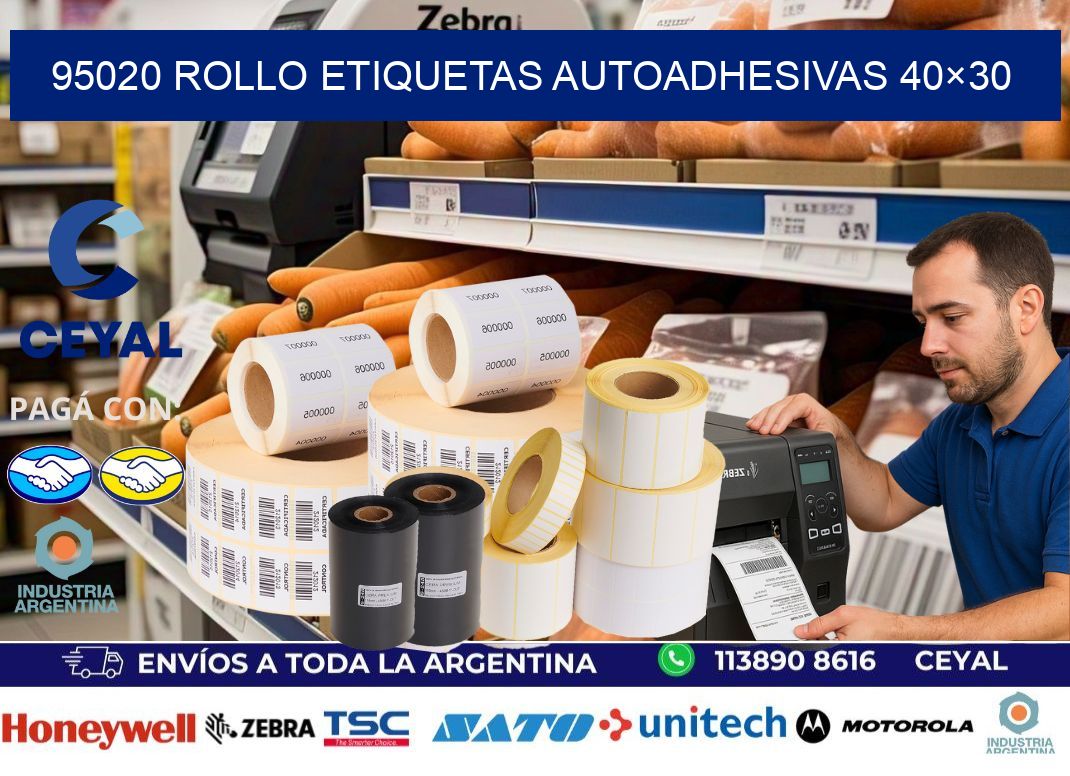 95020 Rollo Etiquetas autoadhesivas 40×30