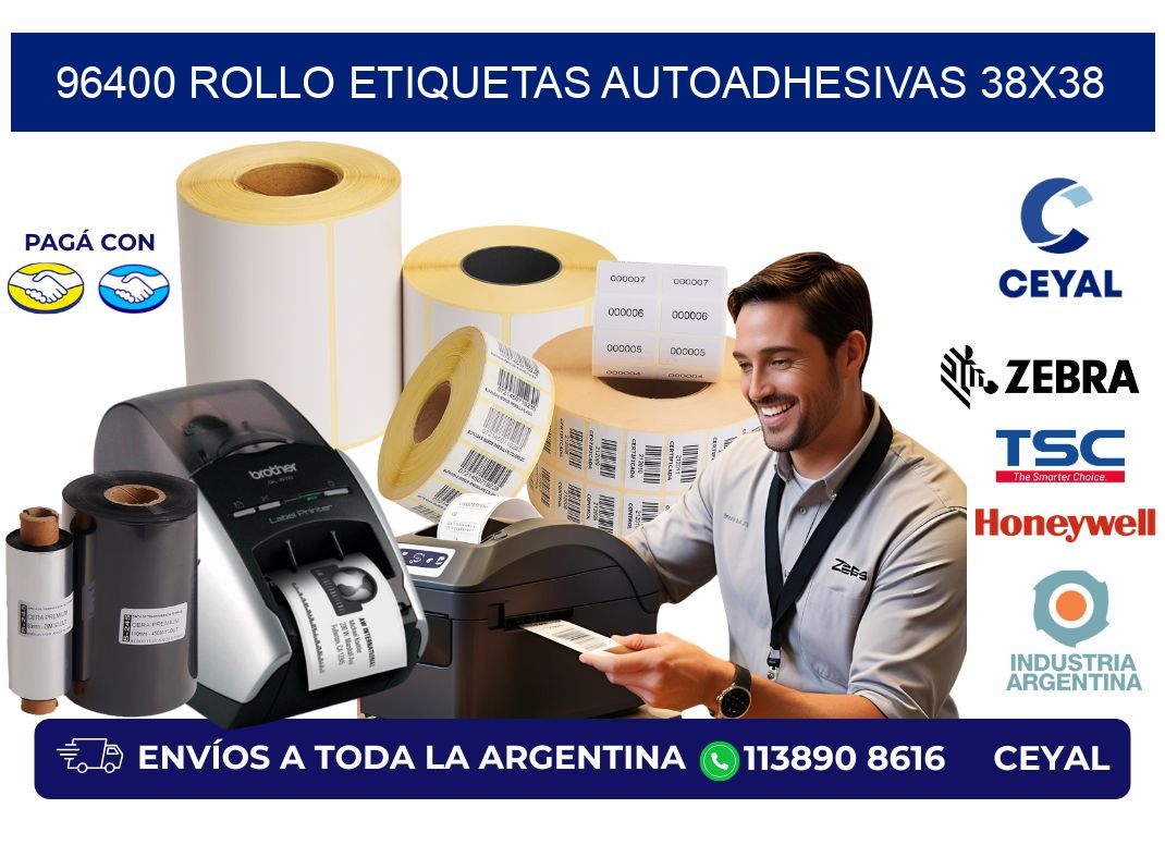 96400 Rollo Etiquetas autoadhesivas 38×38
