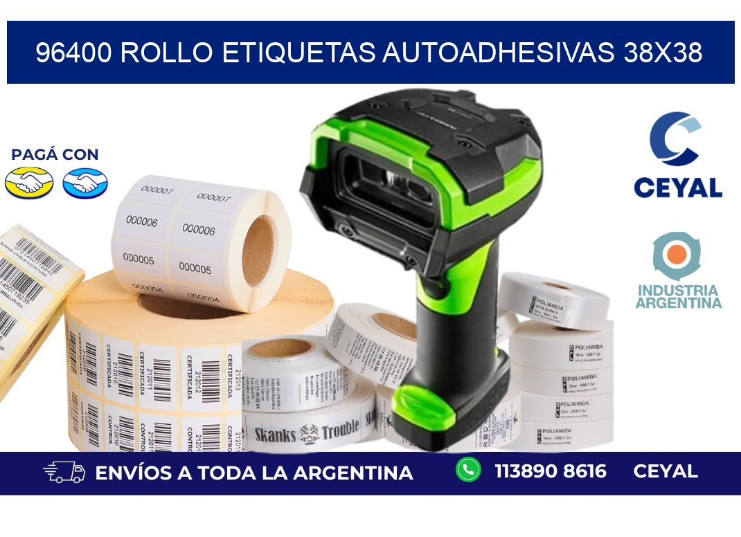 96400 Rollo Etiquetas autoadhesivas 38x38