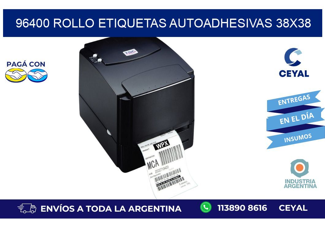96400 Rollo Etiquetas autoadhesivas 38x38