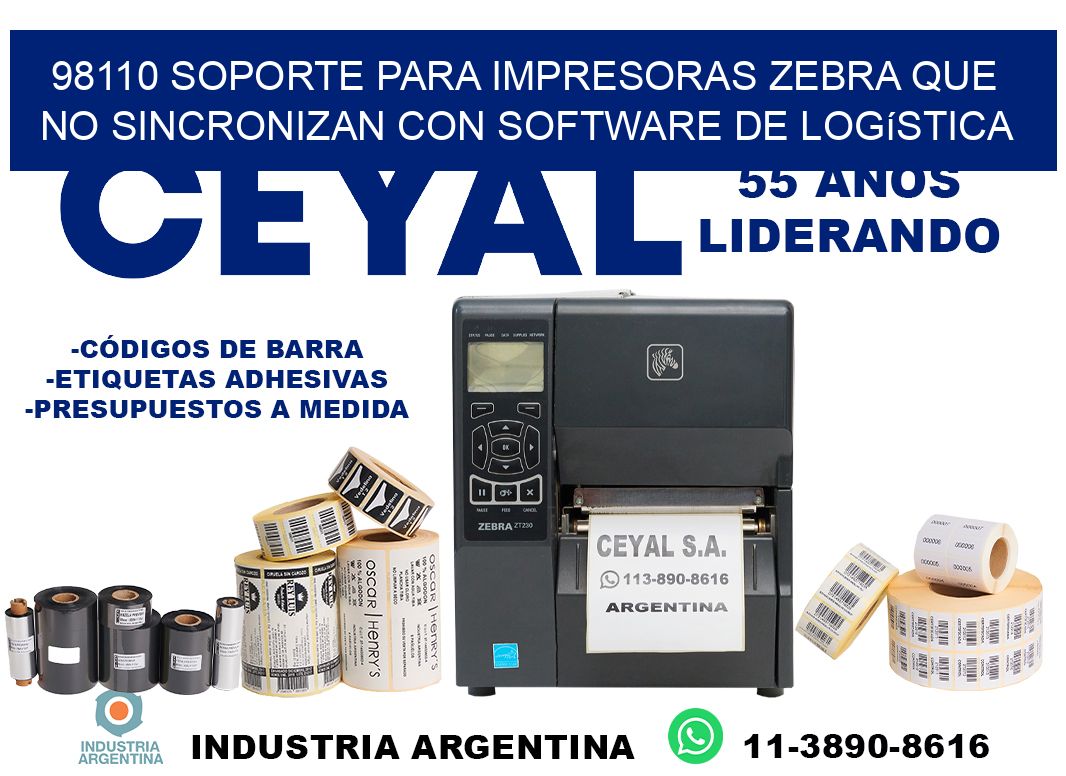 98110 soporte para impresoras zebra que no sincronizan con software de logística