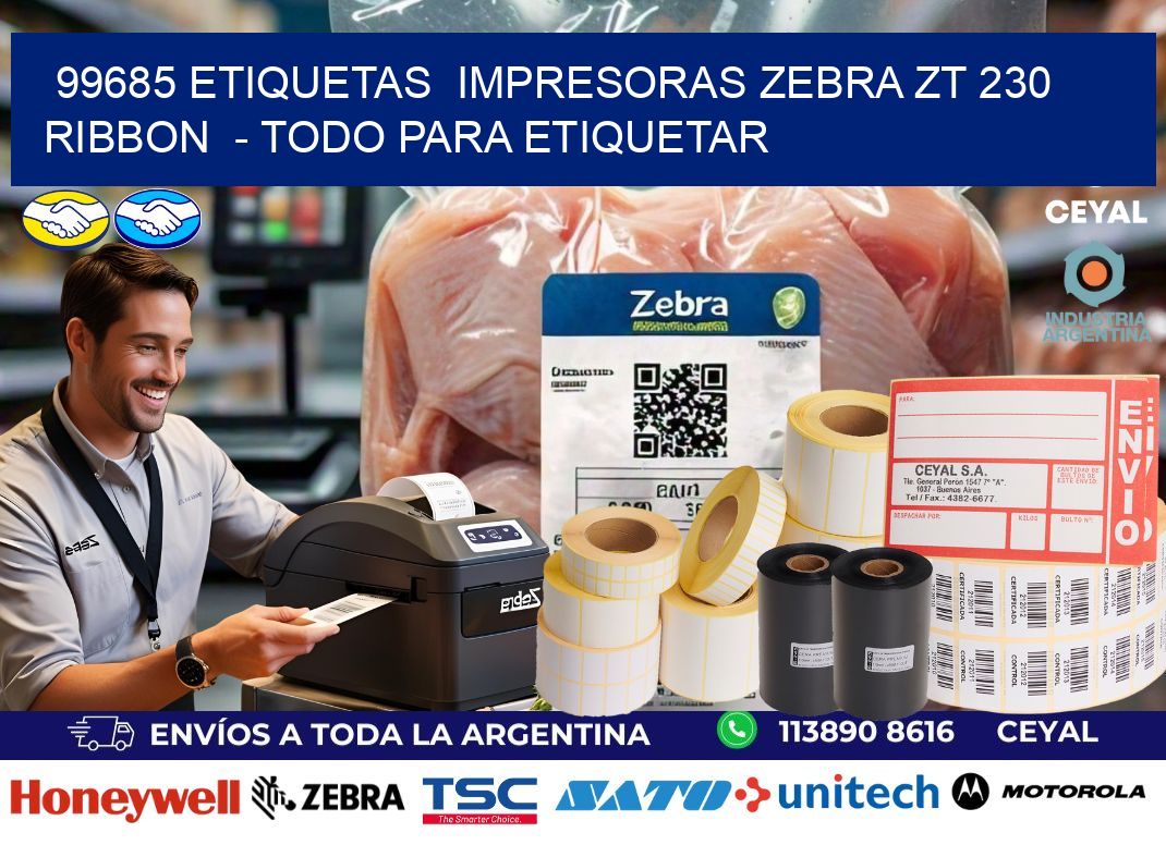 99685 etiquetas  impresoras zebra zt 230 ribbon  – Todo para Etiquetar