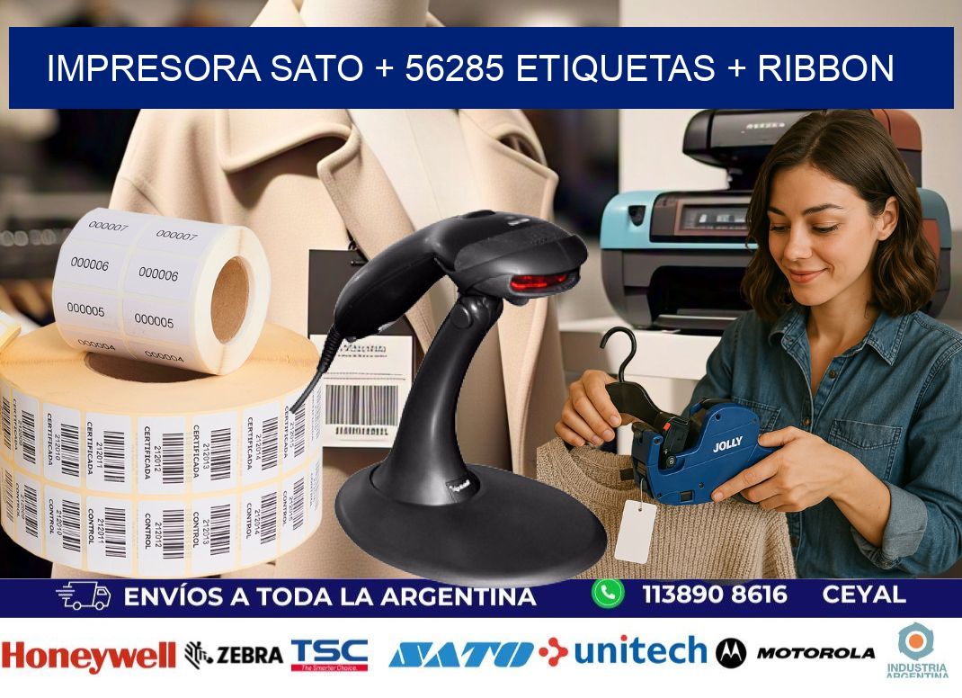 impresora SATO + 56285 etiquetas + ribbon