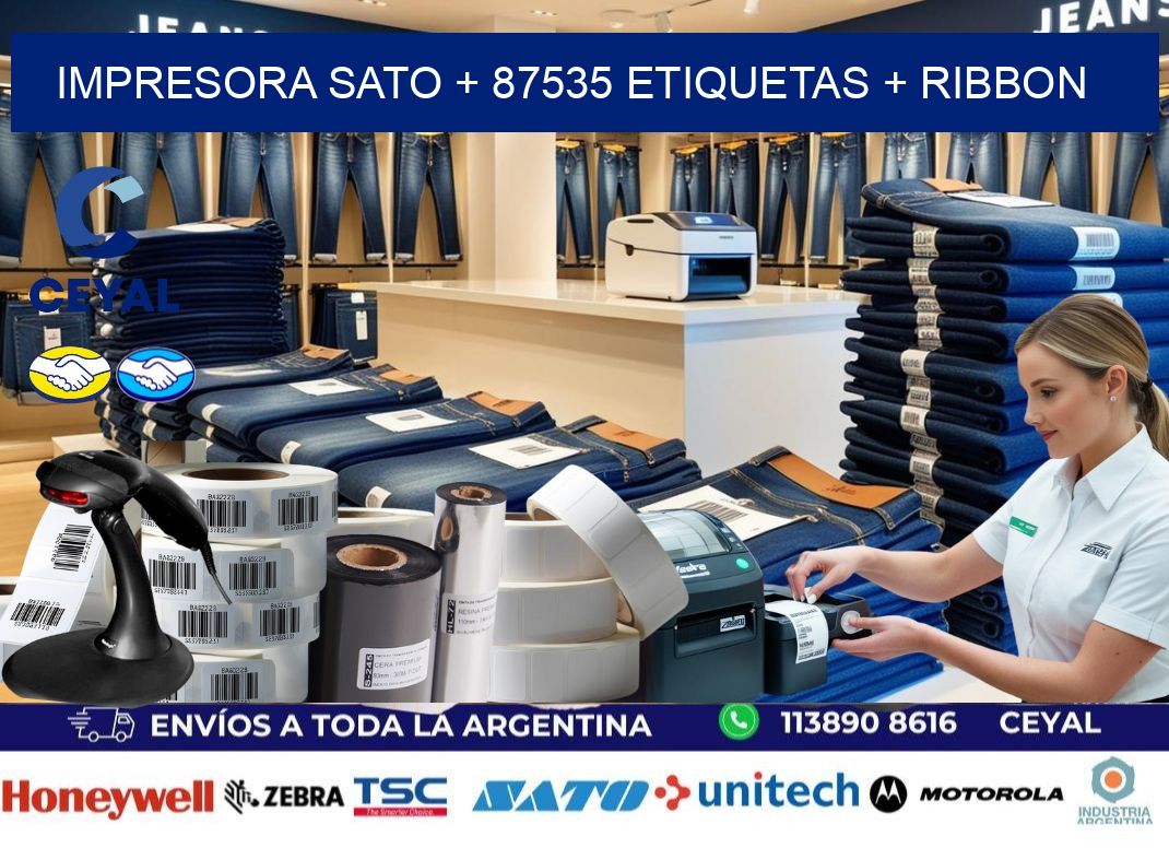 impresora SATO + 87535 etiquetas + ribbon