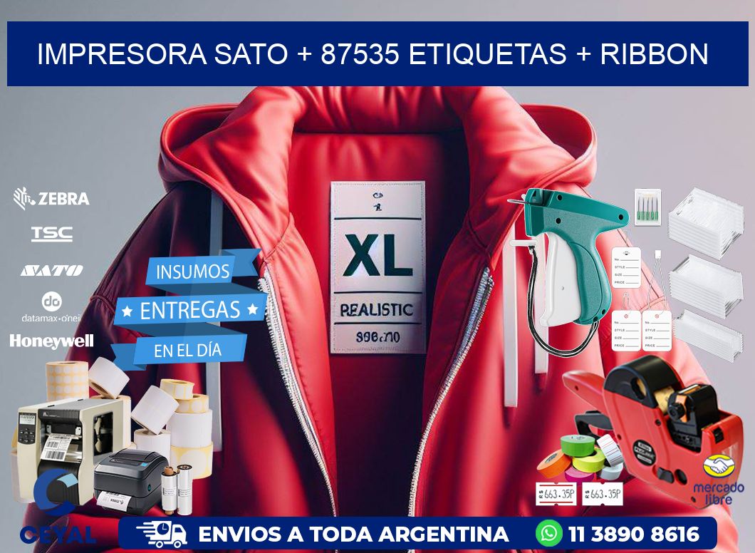 impresora SATO + 87535 etiquetas + ribbon