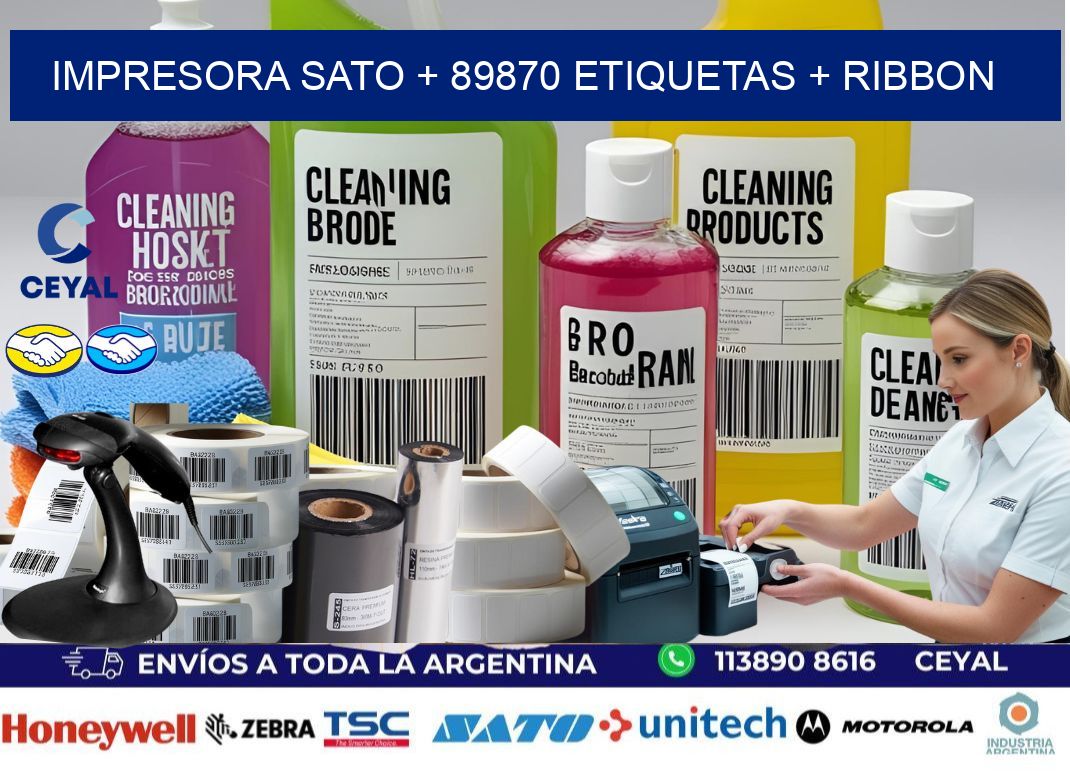 impresora SATO + 89870 etiquetas + ribbon