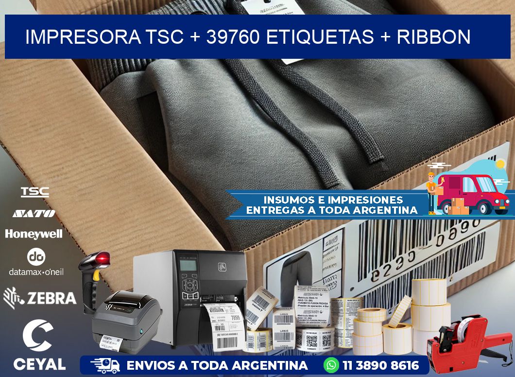 impresora TSC + 39760 etiquetas + ribbon
