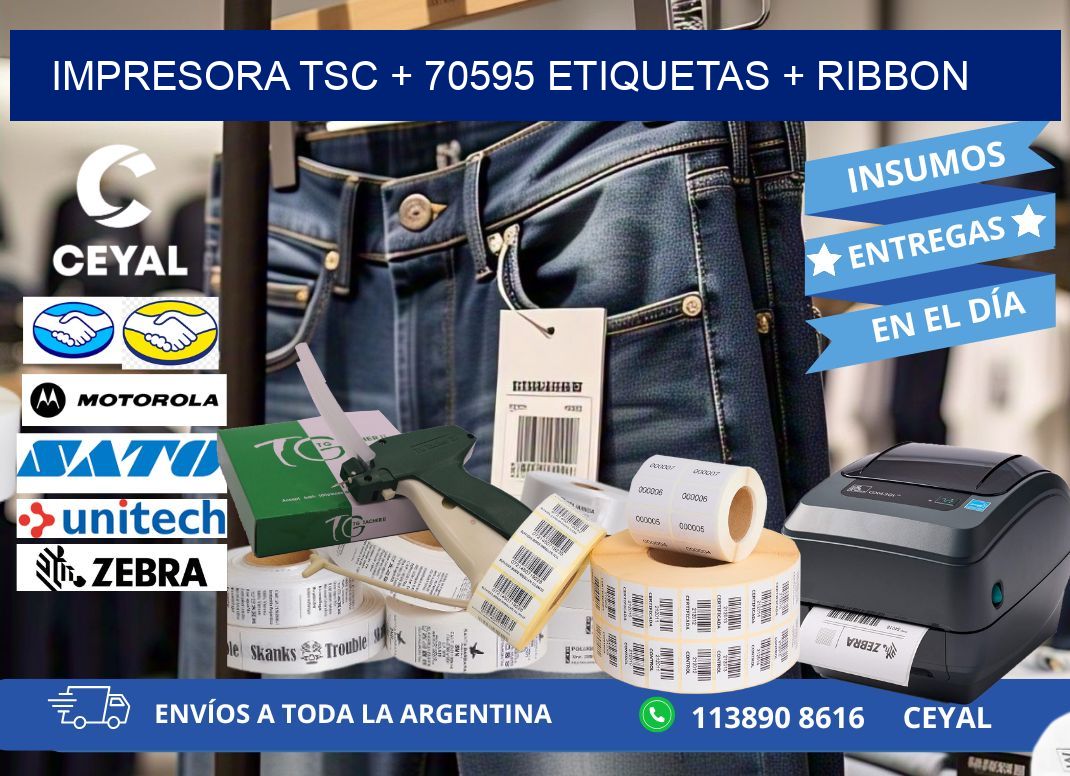 impresora TSC + 70595 etiquetas + ribbon