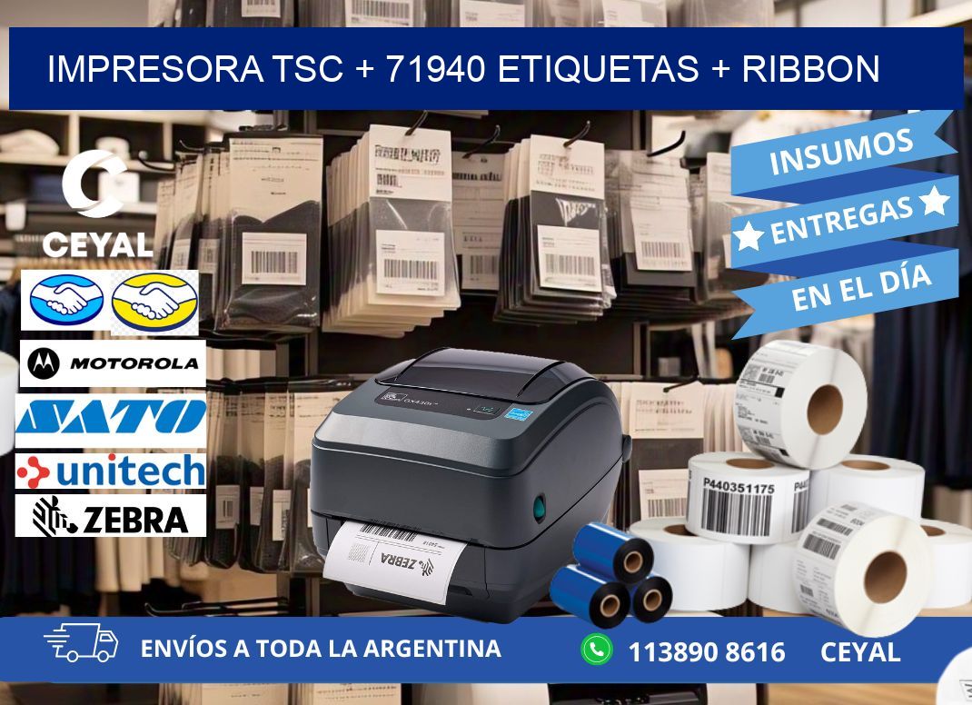 impresora TSC + 71940 etiquetas + ribbon